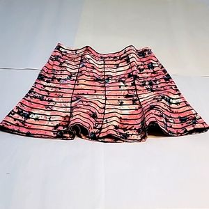 Banana Republic Woven Bella Stripe Floral Skirt Pink sz 12P